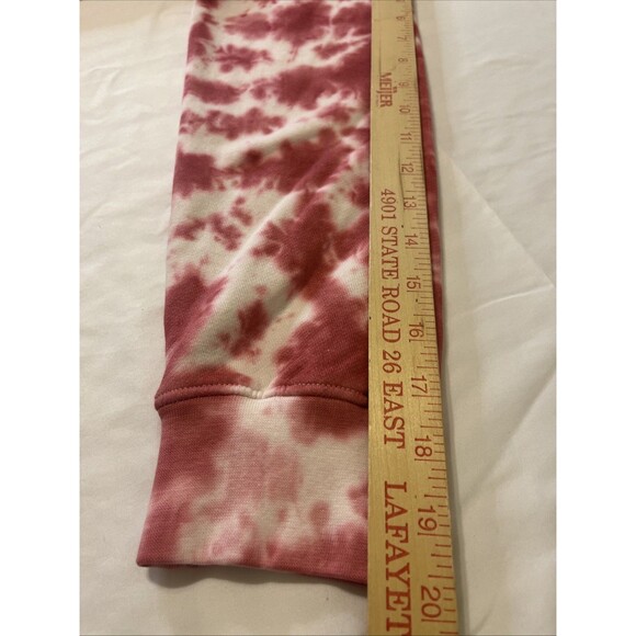 State of Maine Women’s Tie Dye Hoodie Size Small Pink/White Pullover Sweatshirt - Picture 5 of 9